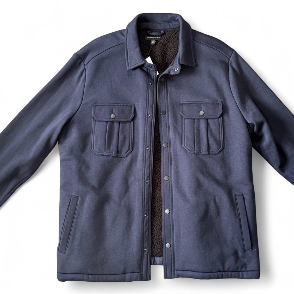 Banana Republic Navy Fleece-Lined Shirt Jacket – XL